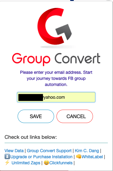 group convert enter email
