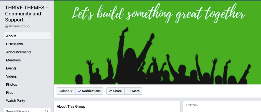 thrive themes facebook group