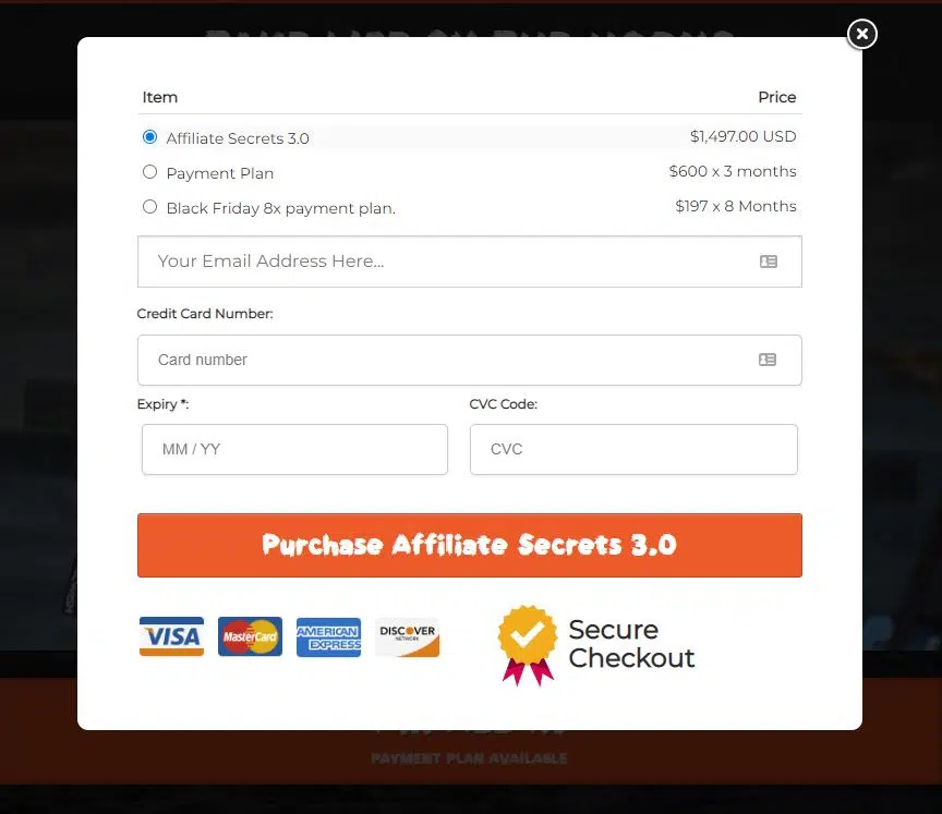 affiliate secrets 3.0 price