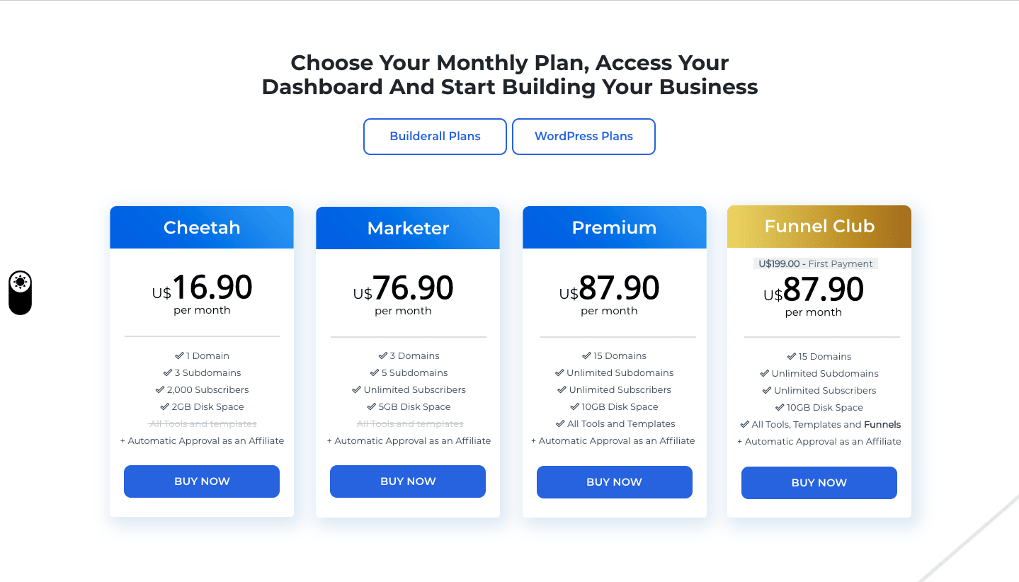 builderall price chart