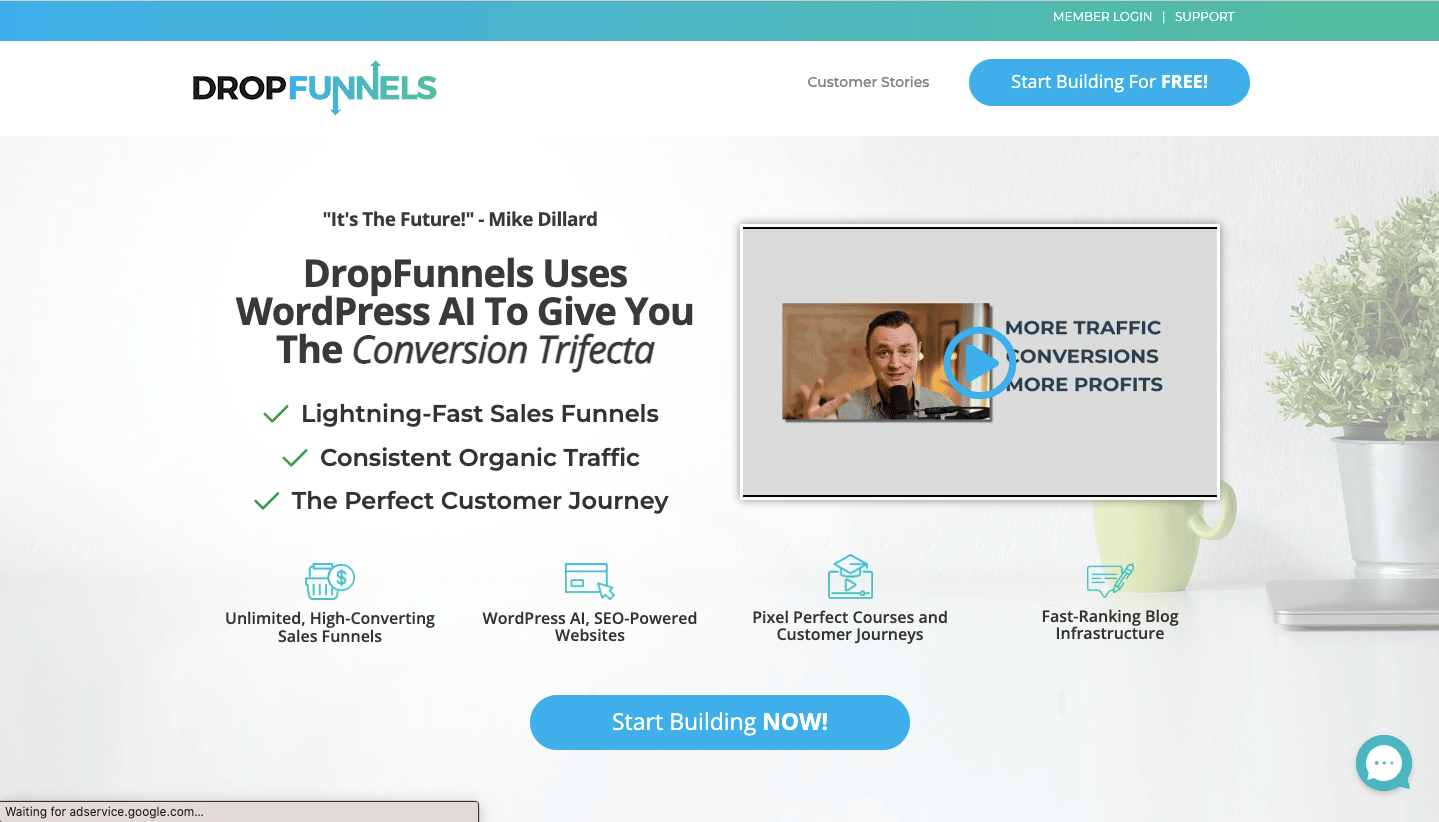 dropfunnels homepage